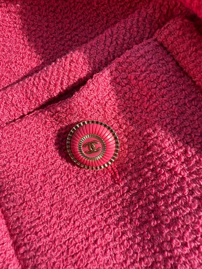 Chanel 20C lipstick pink tweed jacket