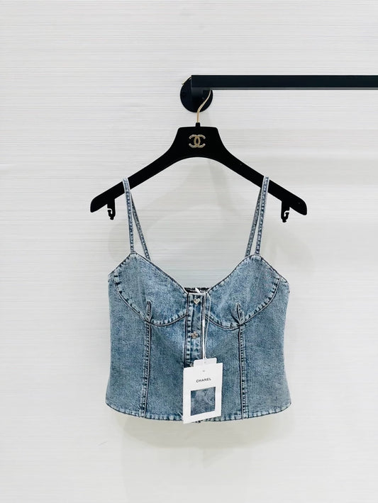 Chanel 25B blue denim top