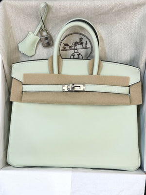 Hermès Birkin 25 Vert Fizzy / Bubble Green Swift Leather with Hardware B Stamp