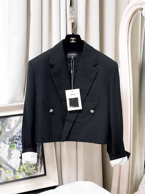 Chanel 26S black silk blazer