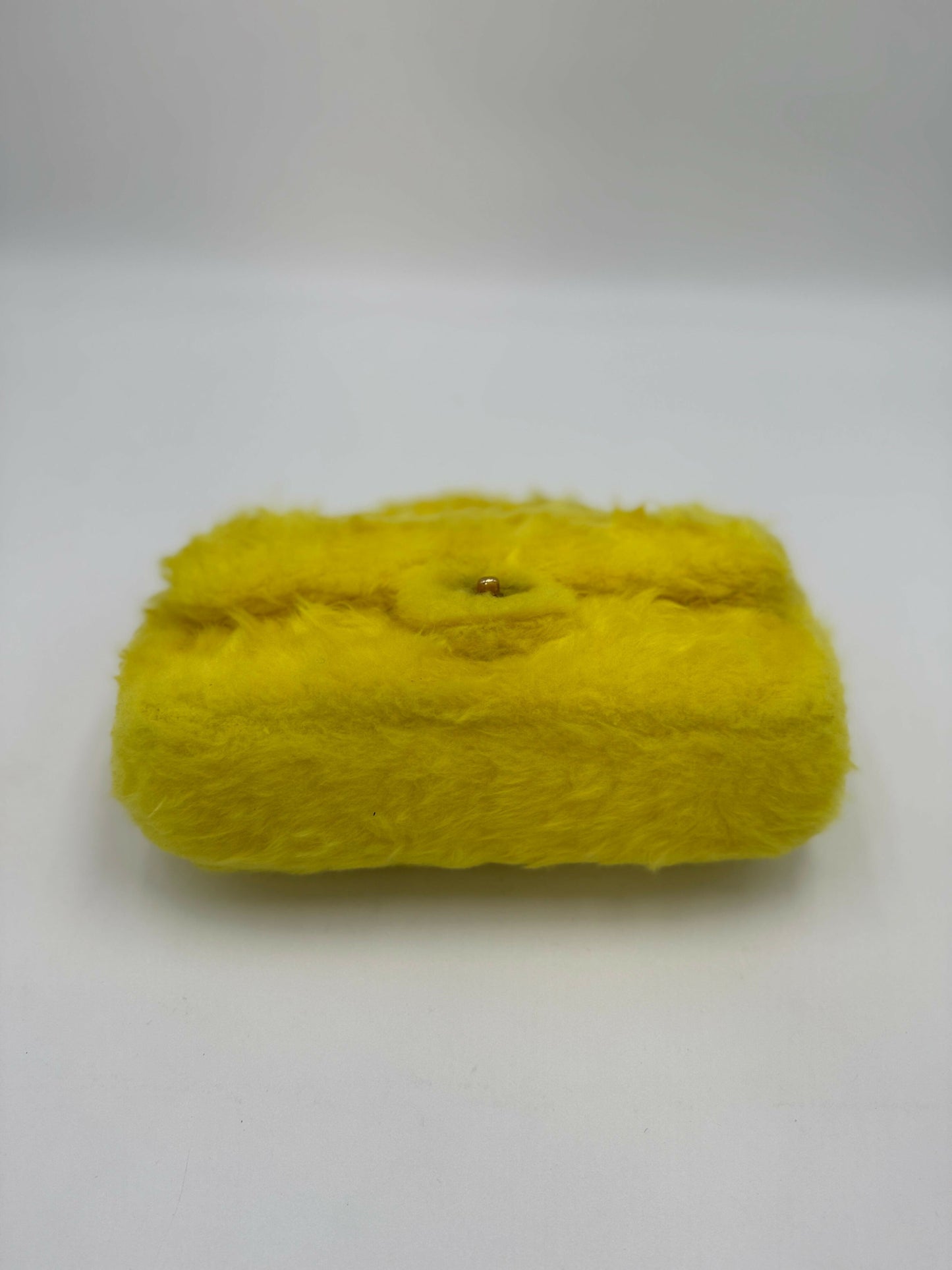 Chanel Vintage 1994 Yellow Fur Top Handle Bag