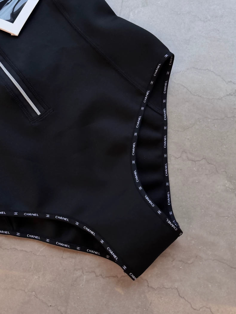 Chanel 25C Black One-Piece Swimsuit