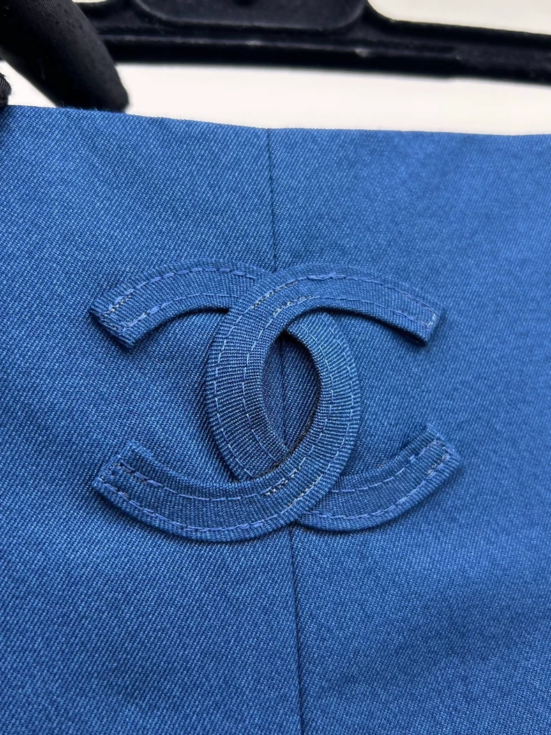 Chanel 26A Blue Double C Logo Pants