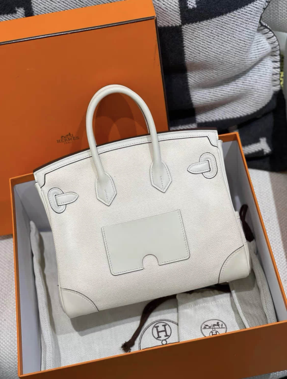 Hermes birkin 25 cream white cargo U stamp