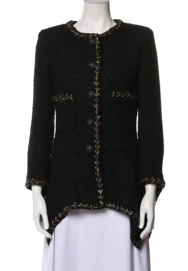 Chanel 2018 black and gold jacket