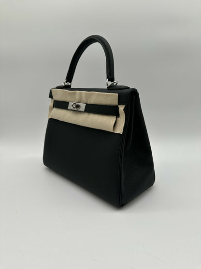 Hermes Kelly 28 black togo phw stamp K