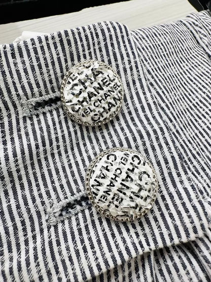 Chanel 24P striped logo wide-leg trousers