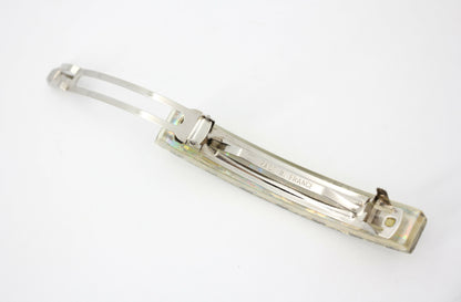 Chanel Vintage 97P Resin Iridescent Resin Seven Silver-Tone CC Logos Hair Clip