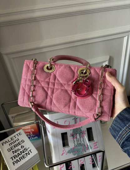 CHRISTIAN DIOR Denim Macrocannage Lady D-Joy Pink