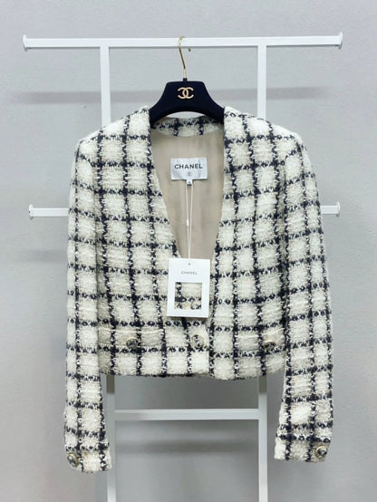 Chanel 2019 Snow Collection Plaid Jacket