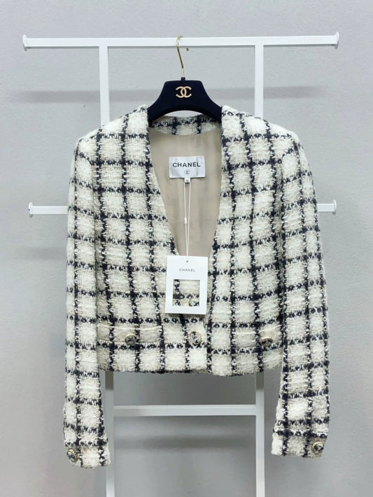 Chanel 2019 Snow Collection Plaid Jacket