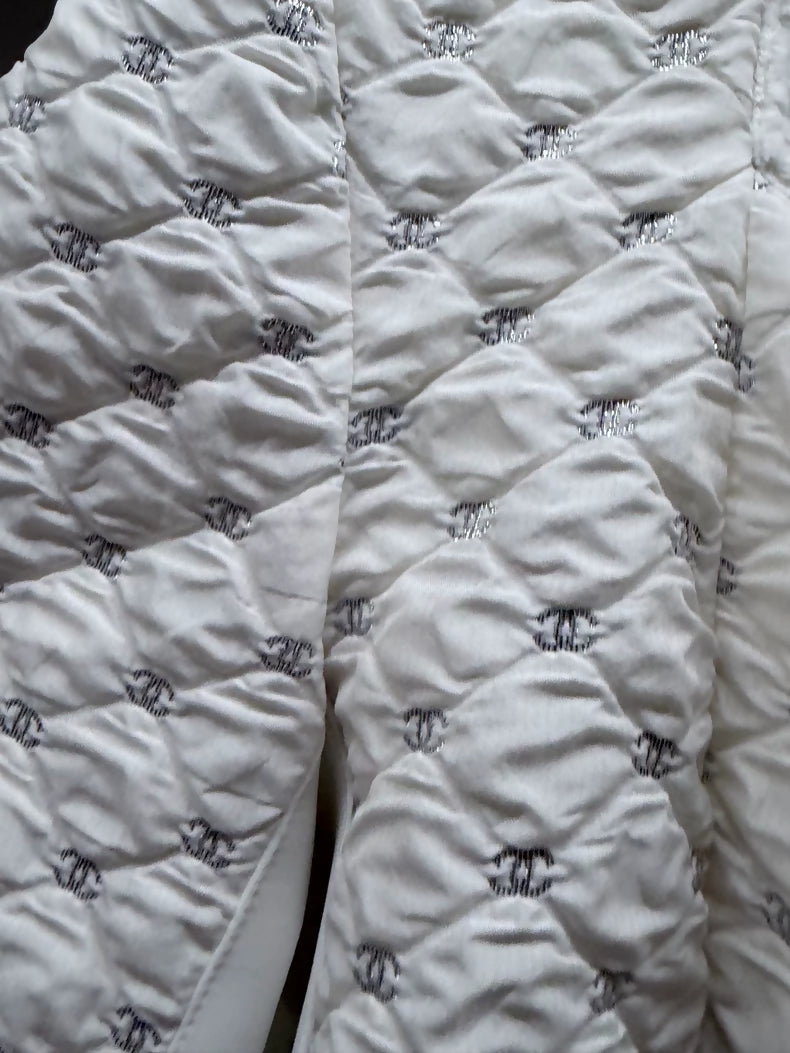 Chanel 21N ecru white Embroidered Lambswool Jacket