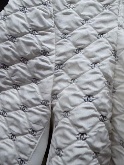 Chanel 21N ecru white Embroidered Lambswool Jacket