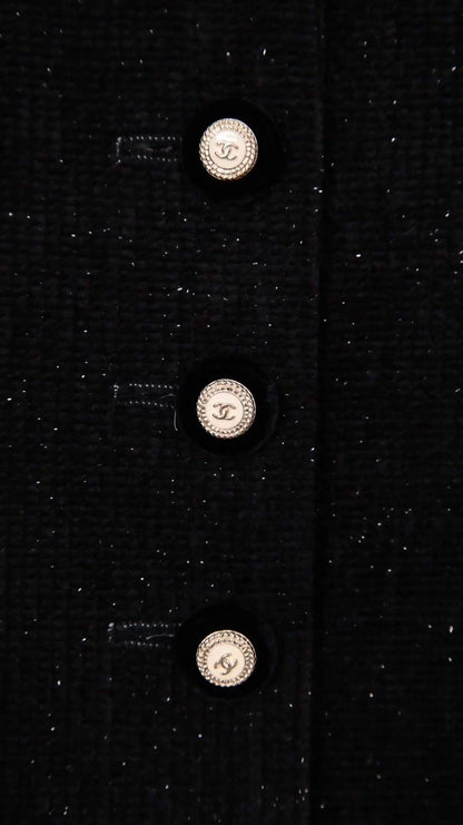 Chanel 20A Velvet black ostrich feather jacket