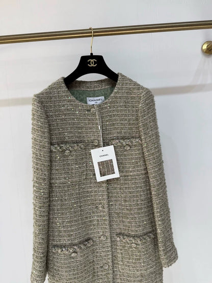 Chanel 24B Green tweed Jacket