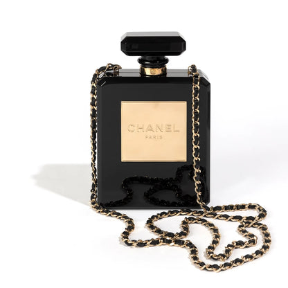 Chanel Black Acrylic No.5 Perfume Bottle Minaudière — Cruise 2014