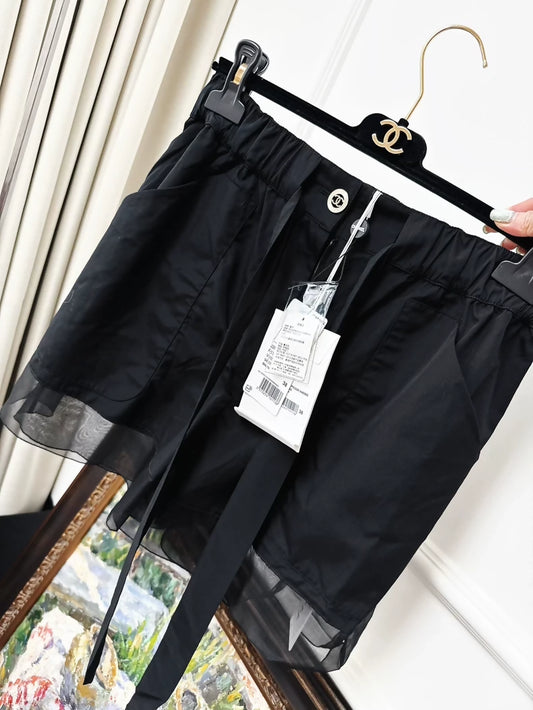 Chanel 20p black silk