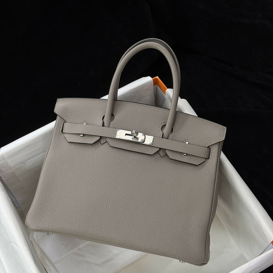 Hermès Birkin 30 Gris Tourterelle Togo with Palladium Hardware
