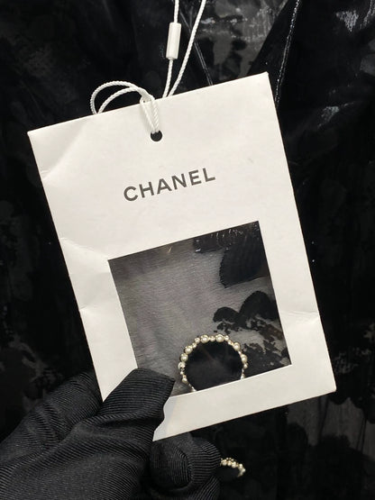 Chanel 21A Black silk coat