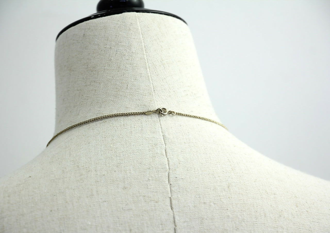 Chanel Vintage 06V Enamel Classic Black CC Light Gold Necklace