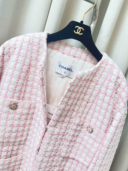 Chanel 22s pink and white jacket