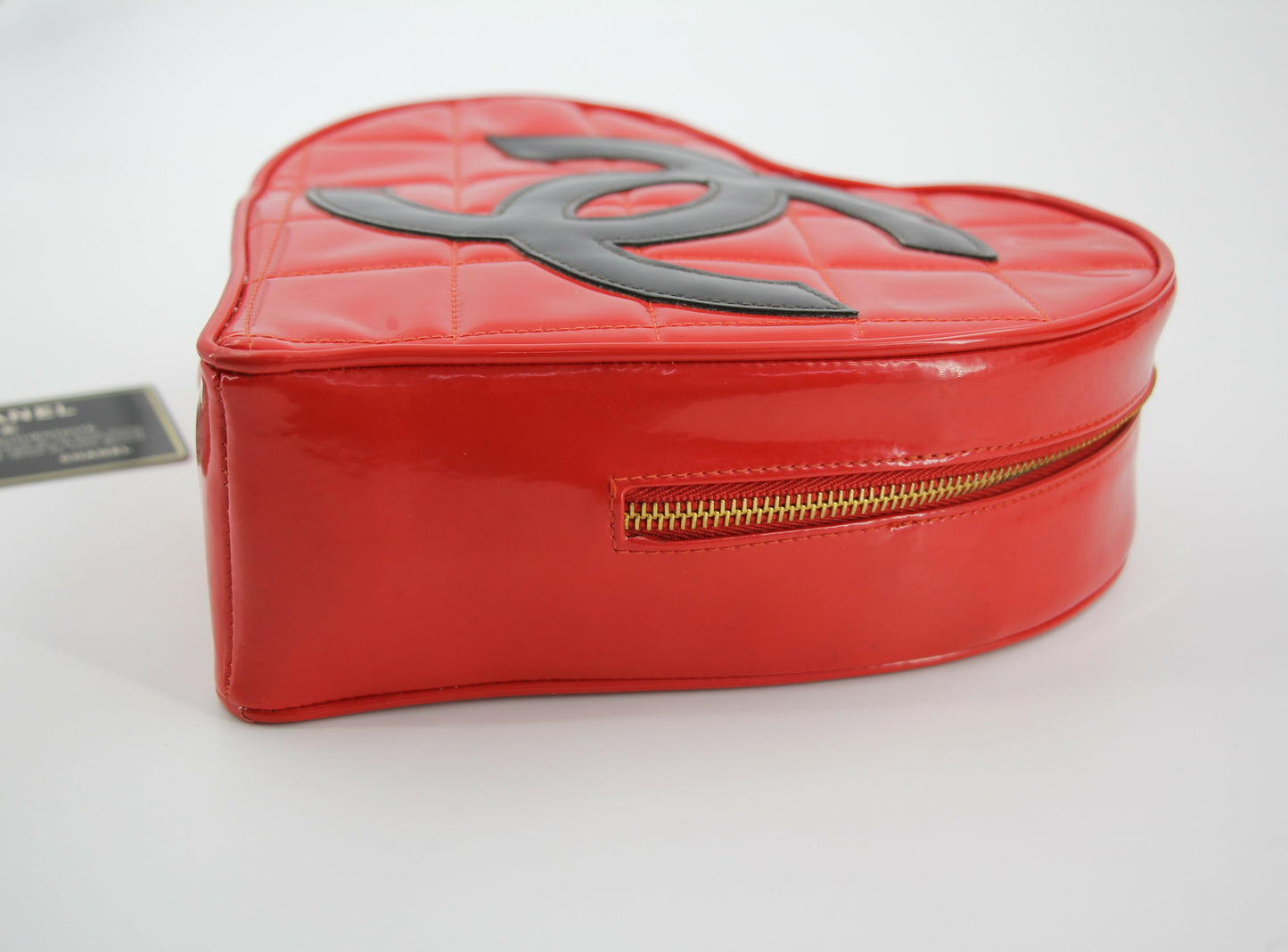 Chanel Vintage 1995 Leather Red Barbie Heart Vanity Handbag