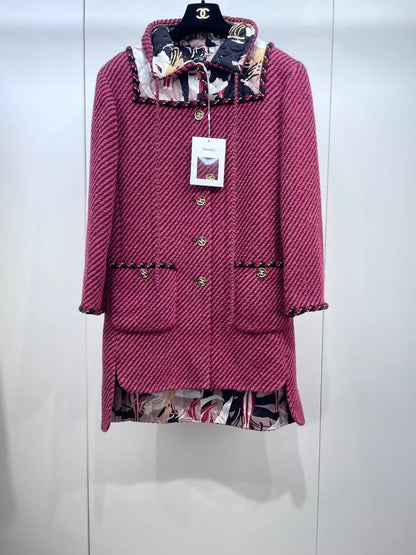 Chanel 23A Métiers d'Art tweed long coat