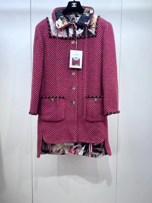 Chanel 23A Métiers d'Art tweed long coat