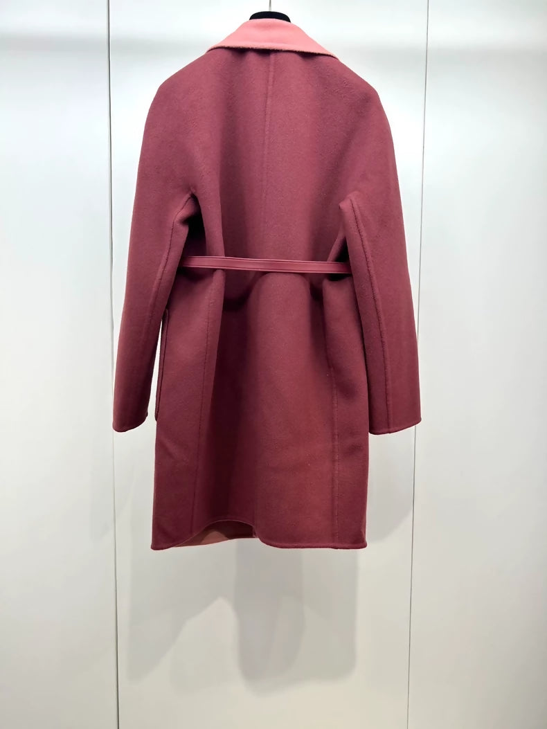 Loropiana reversible two-tone fitted cashmere coat