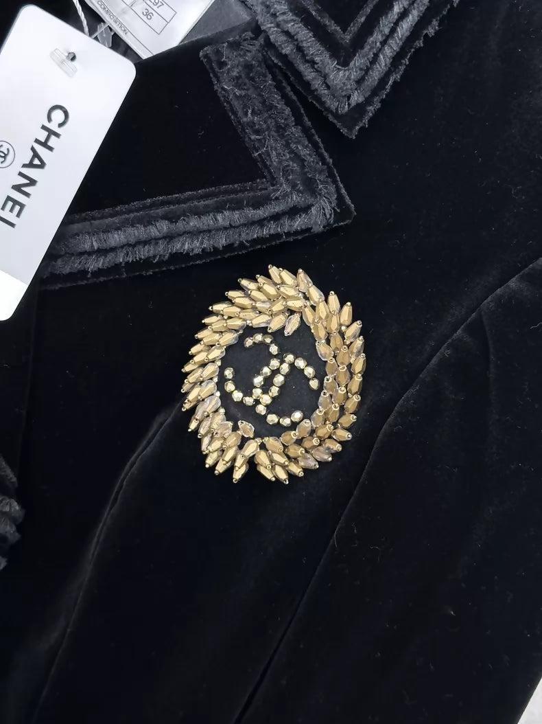 Chanel 2010 Black velvet jacket