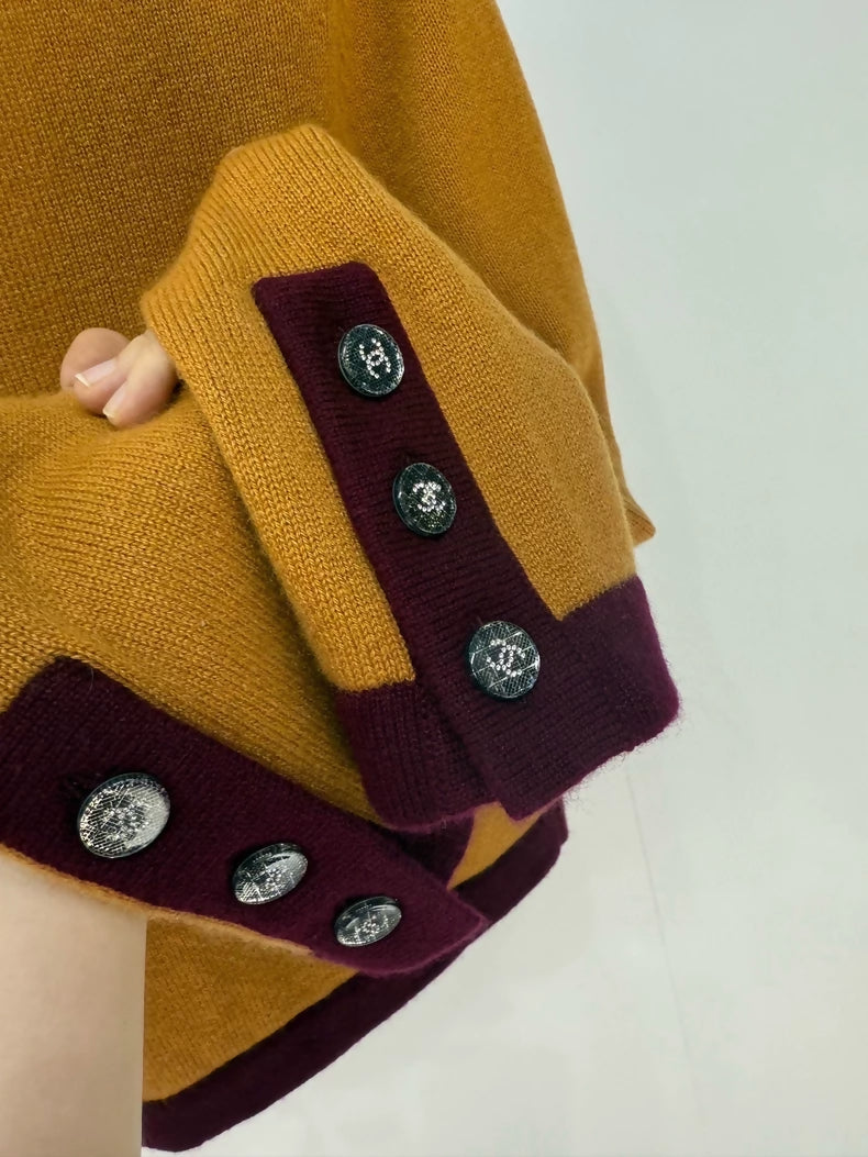 Chanel 21K orange cashmere cardigan