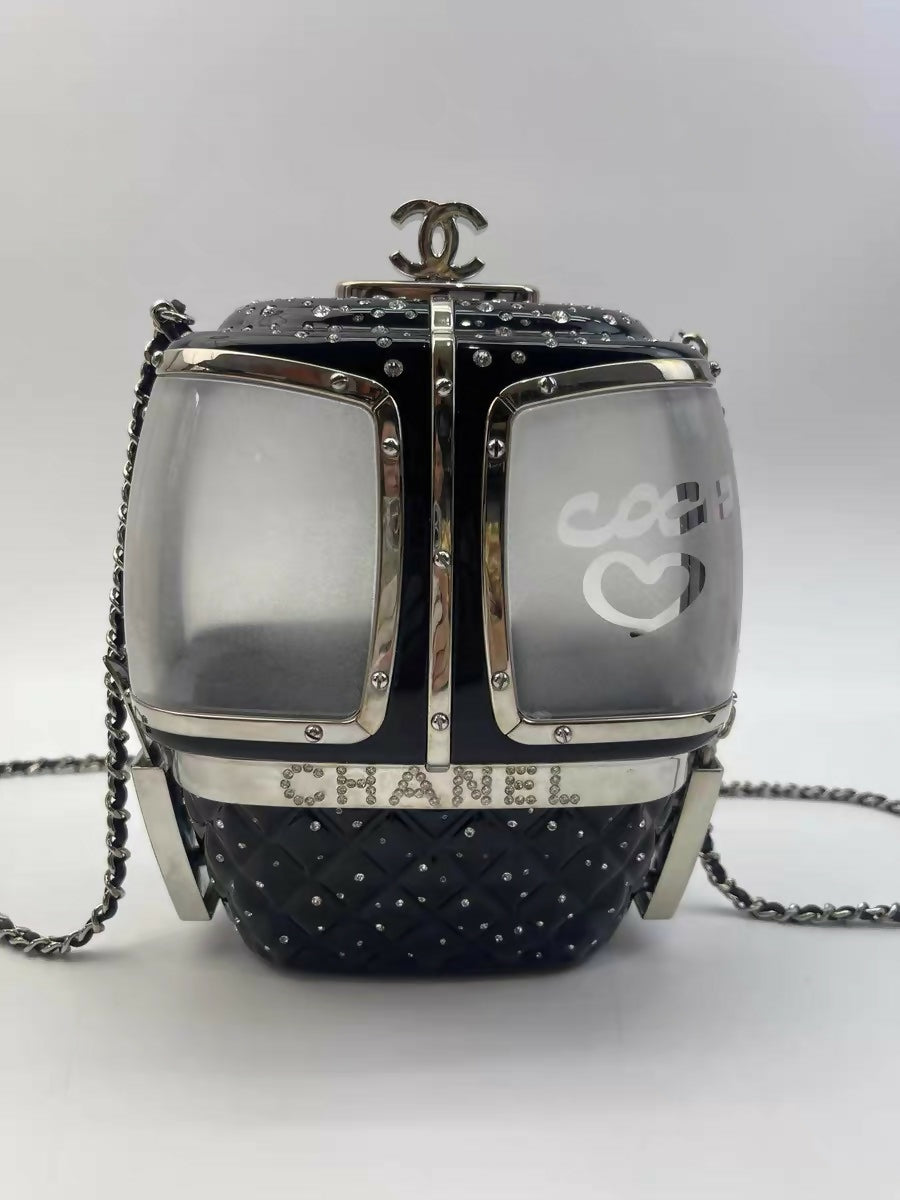 Chanel 2019 Black Gondola Minaudière Evening in the Mountain