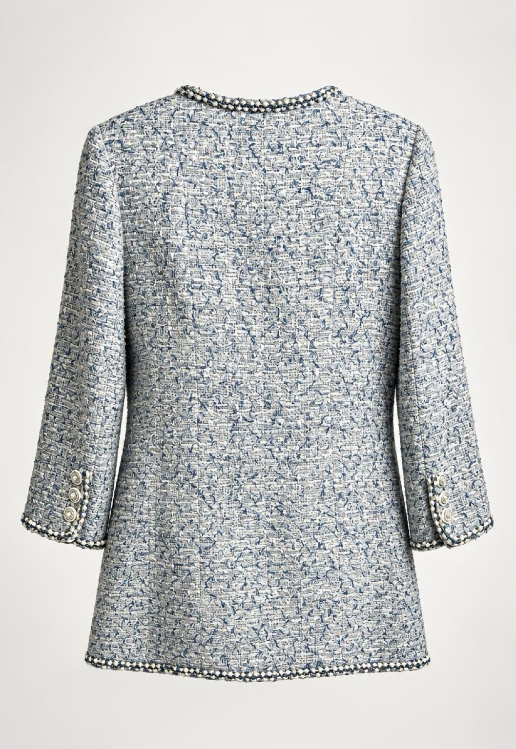 Chanel 19C La Pausa Baby Blue Tweed Jacket Coat FR 44
