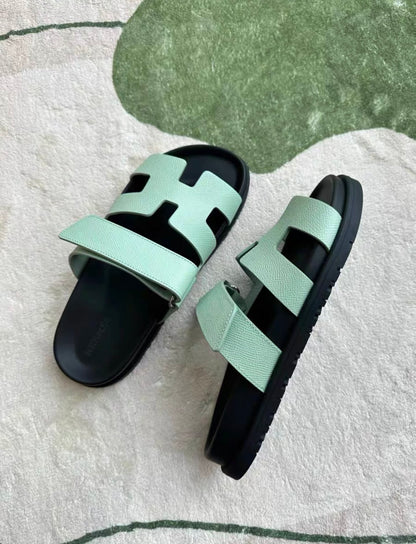 Hermes Chypre Sandals, Green, Size 36