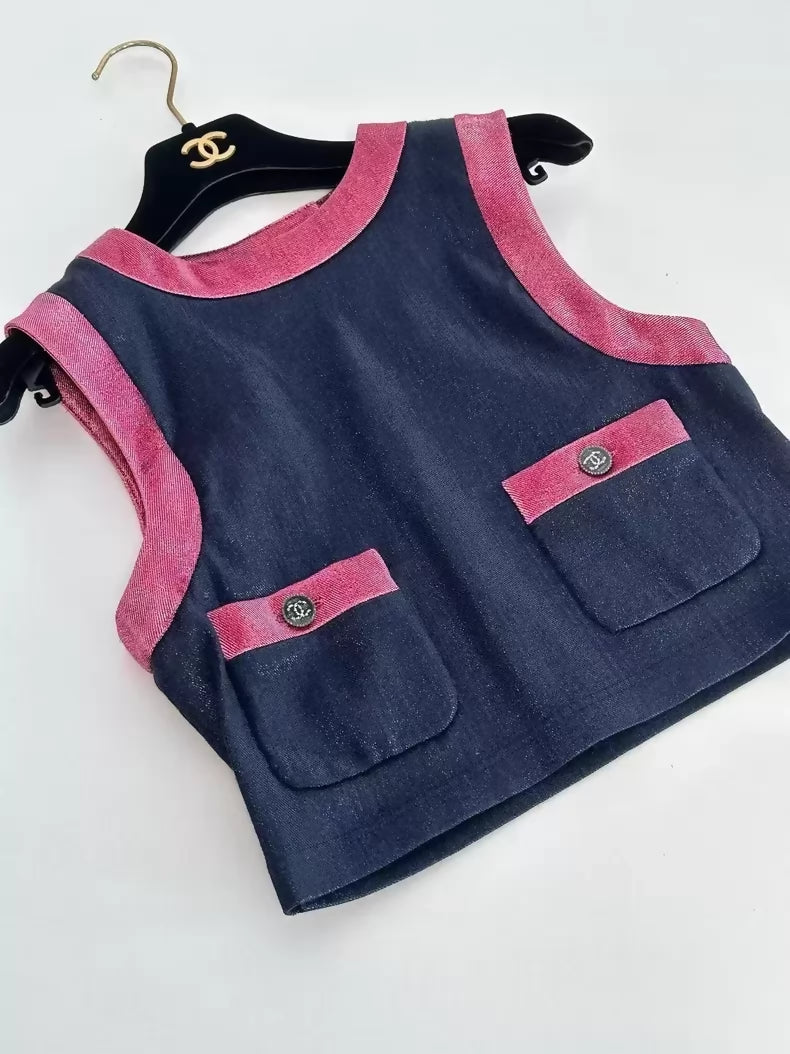 Chanel 22K Blue and Pink top