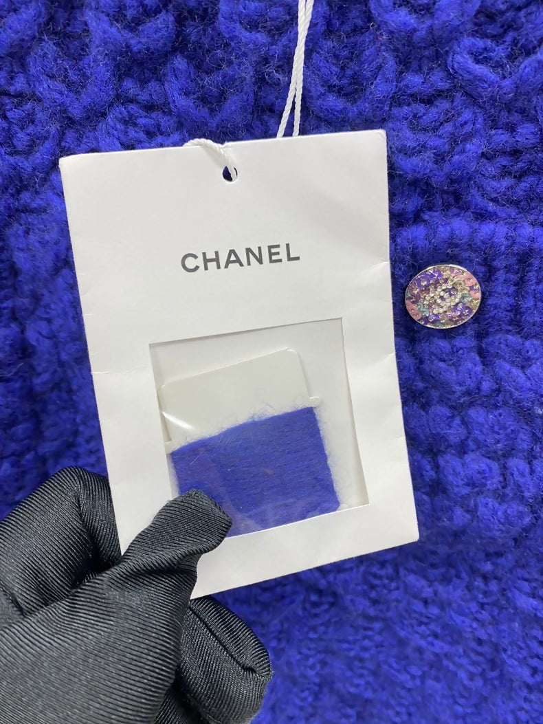 Chanel 22A royal blue wool knit skirt