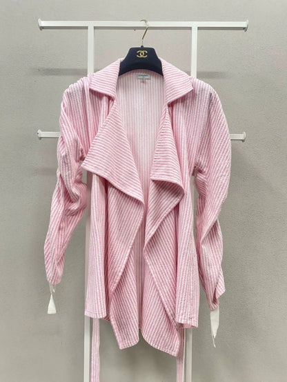 Chanel 19C striped pink and white jacket