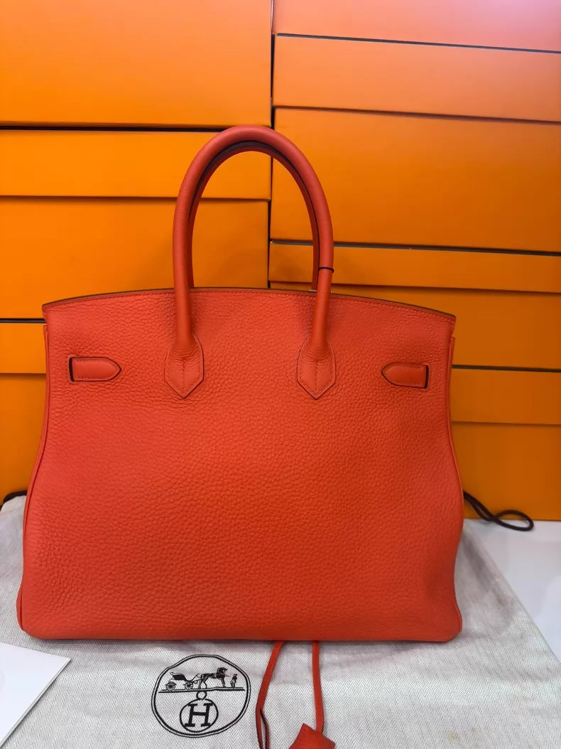 Hermes Birkin 35 Red Togo leather Palladium harwdare