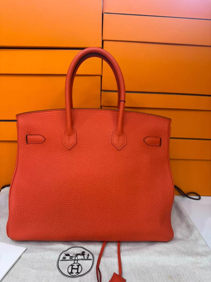 Hermes Birkin 35 Red Togo leather Palladium harwdare