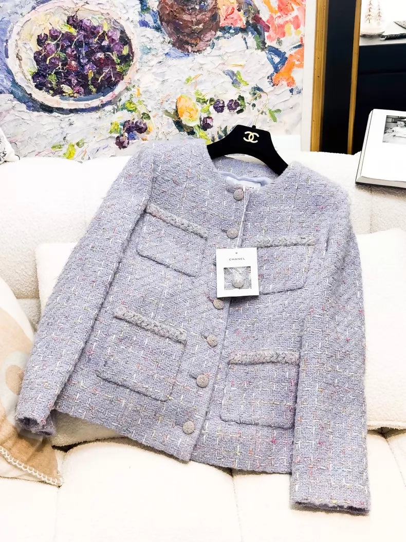 Chanel 25K purple tweed jacket