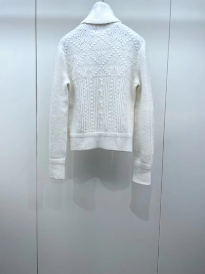Chanel 23N Ski Collection Knitted Turtleneck Cashmere Sweater