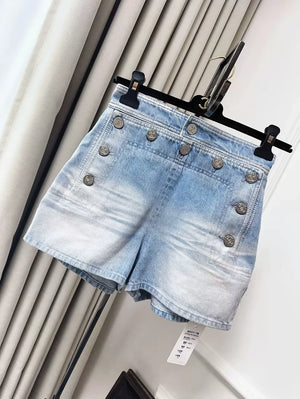 Chanel Blue Denim Shorts