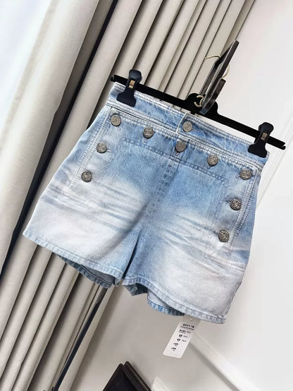 Chanel Blue Denim Shorts