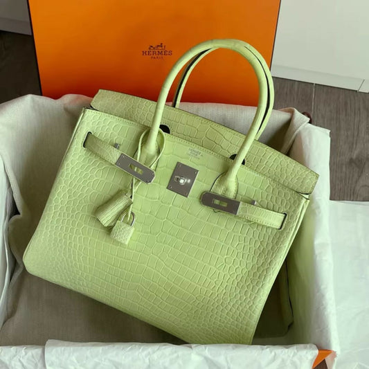 Hermès Birkin 30 Jaune Bourgeon Matte Crocodile Leather Palladium Hardware