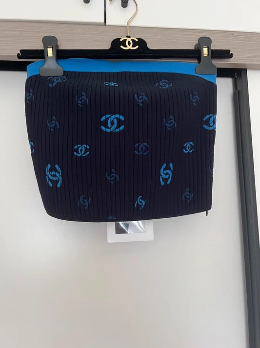 Chanel 22P blue knit strapless top
