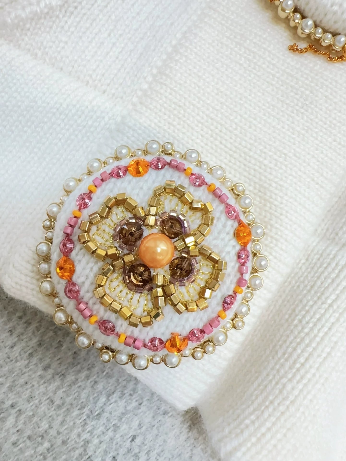 Chanel 22A ecru knitted cardigan