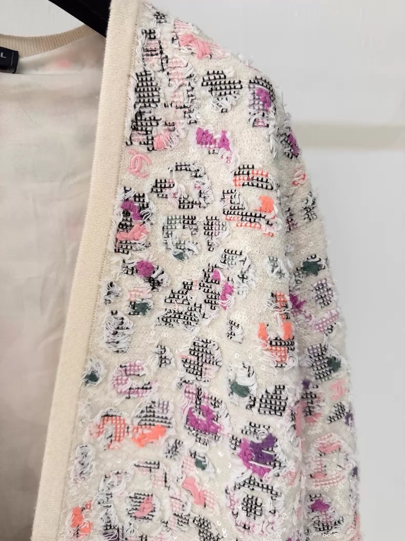 Chanel 22P Colourful Logo Sequin Cardigan