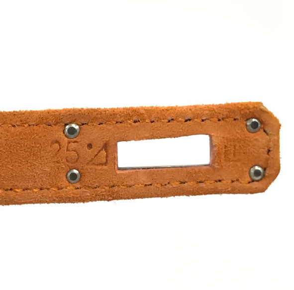 Hermes Mini Kelly Pochettes Orange Suede with palladium hardware