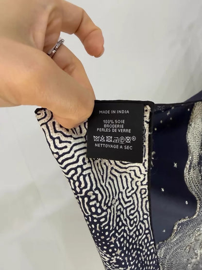 Hermes Limited Edition Deep Blue Moon Silk Scarf