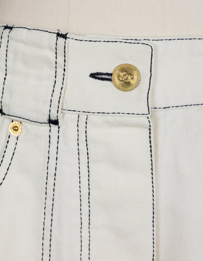 Chanel Vintage White High-Waisted Shorts